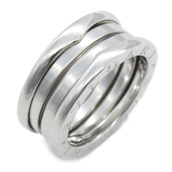 2101217554206 1 Bulgari B Zero1 3 band Ring K18WG White Gold Mens Womens Silver