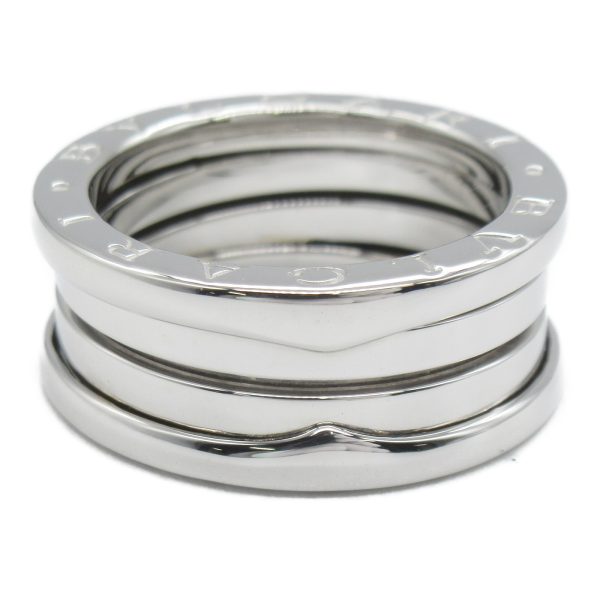 2101217554206 2 Bulgari B Zero1 3 band Ring K18WG White Gold Mens Womens Silver