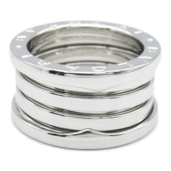 2101217570602 3 Bulgari B Zero1 4 band Ring K18WG White Gold Mens Womens Silver