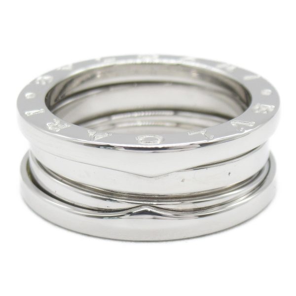 2101217581660 3 Bulgari B Zero1 3 band Ring K18WG White Gold Mens Womens Silver