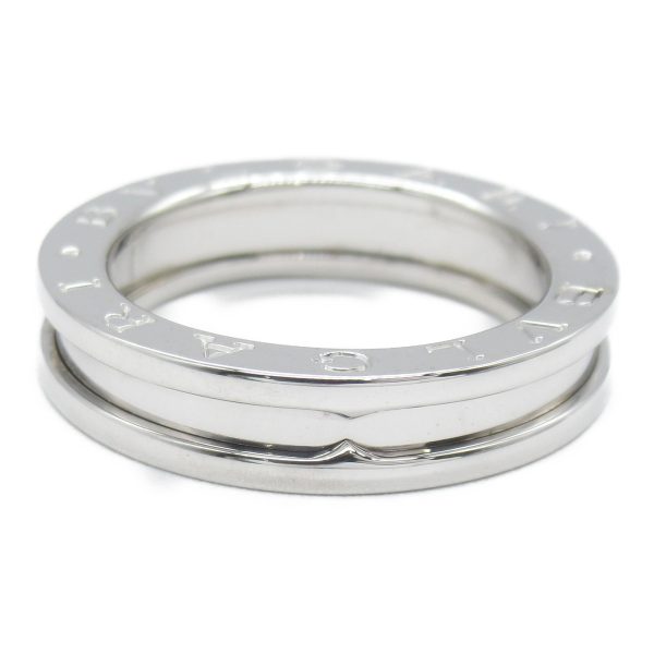 2101217586467 2 BVLGARI B zero1 1 Band Ring K18WG White Gold Mens Womens Silver