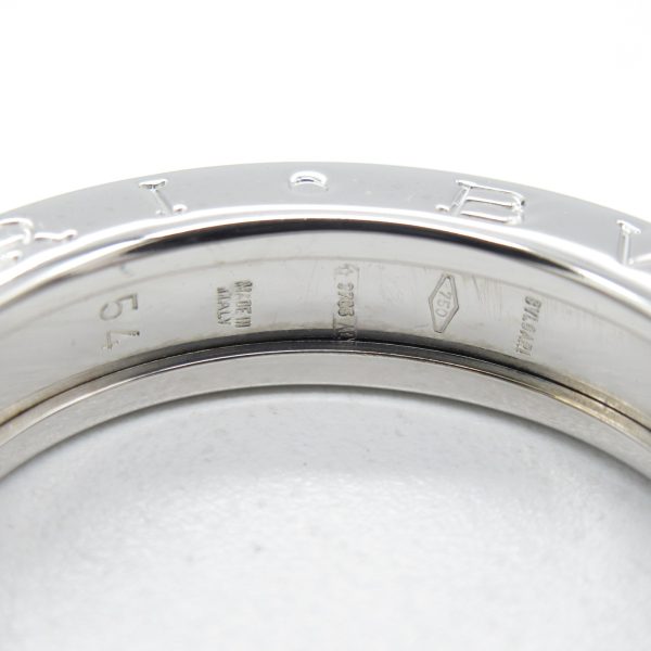 2101217586467 4 BVLGARI B zero1 1 Band Ring K18WG White Gold Mens Womens Silver