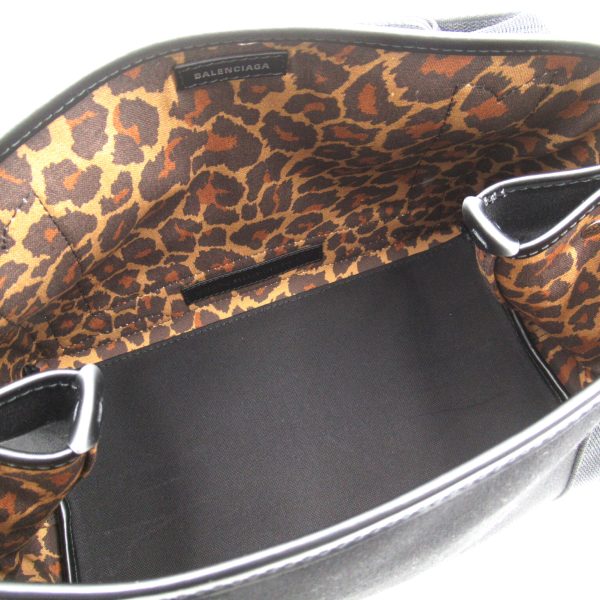 2101217605083 7 Balenciaga Cabas Leopard Pattern Tote Bag Canvas Navy