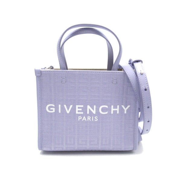 2101217607575 1 Givenchy G Tote Mini Canvas 2way Shoulder Bag Canvas Purple