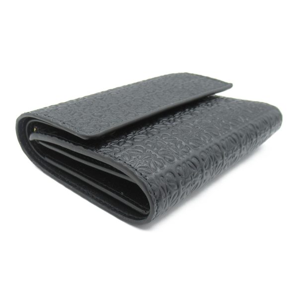 2101217609036 3 Loewe Trifold Wallet Embossed Silk Calf Black