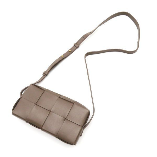 2101217612296 6 Bottega Veneta Cassette Mini Crossbody Bag Leather Taupe