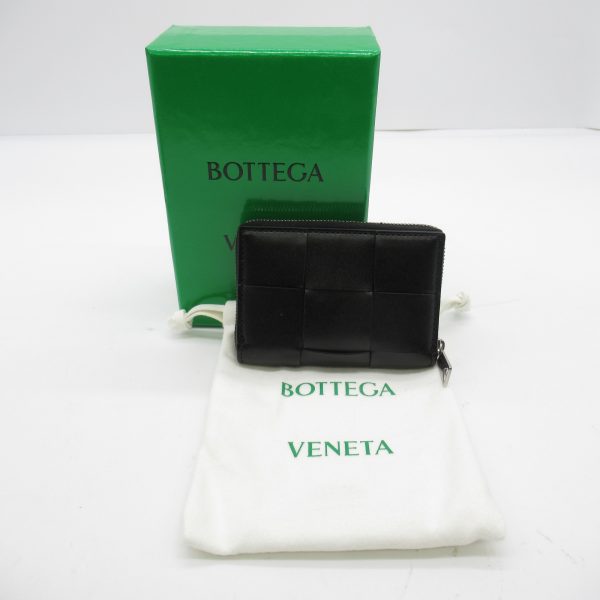 2101217612333 7 Bottega Veneta Coin Case Wallet Calf Cowhide Black