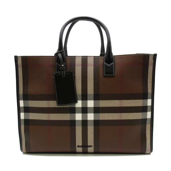 2101217613248 1 Burberry Tote Bag Cotton Polyurethane Brown