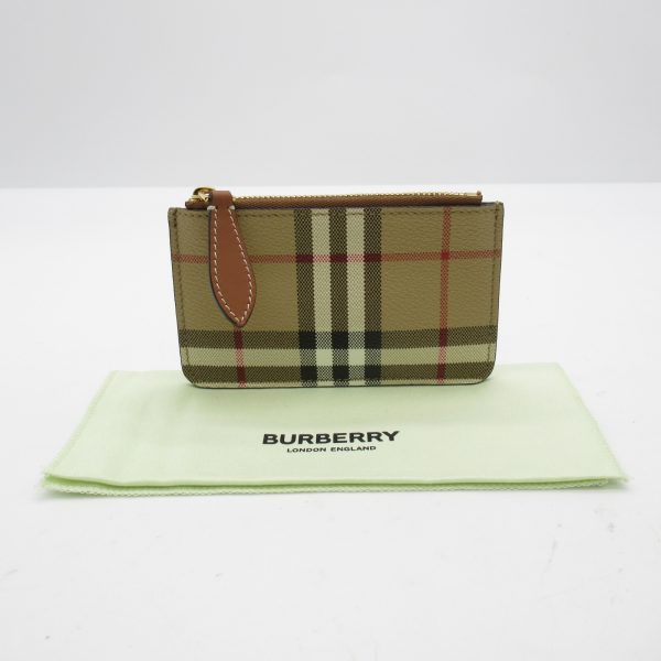 2101217613545 7 Burberry Coin Case Wallet Polyester Polyurethane Beige