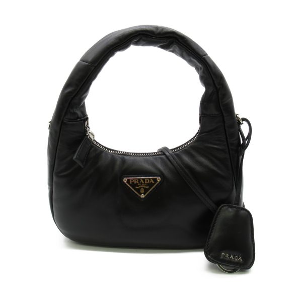 2101217626958 1 Prada 2Way Shoulder Bag in Leather Black