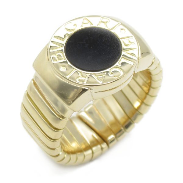 2101217636476 1 BVLGARI Bulgari Onyx Ring K18 Yellow Gold Onyx Mens Womens Black