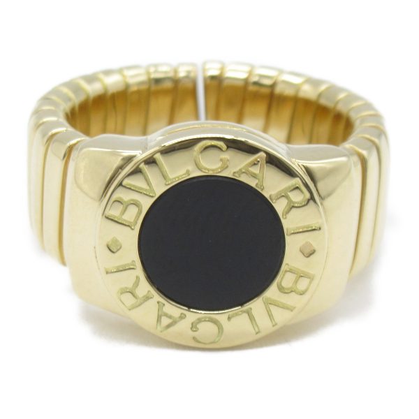 2101217636476 2 BVLGARI Bulgari Onyx Ring K18 Yellow Gold Onyx Mens Womens Black