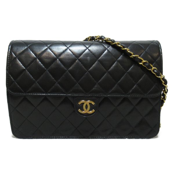 2101217641814 1 Chanel Push Lock Matelasse Chain Shoulder Bag Lambskin Black