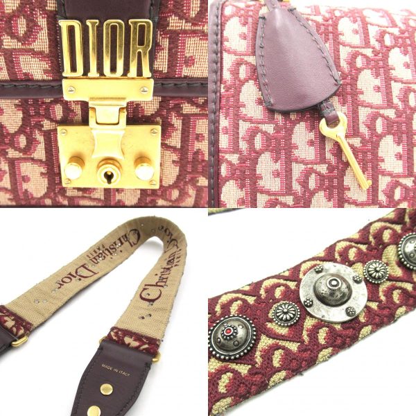 2101217645225 9c Dior Diordict Shoulder Bag Canvas Bordeaux Red