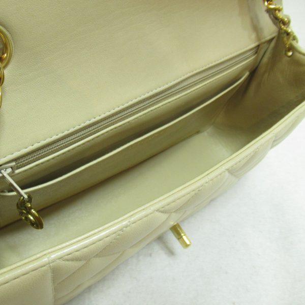 2101217662611 2 Chanel Matelasse Diana Chain Shoulder Bag Lambskin Beige