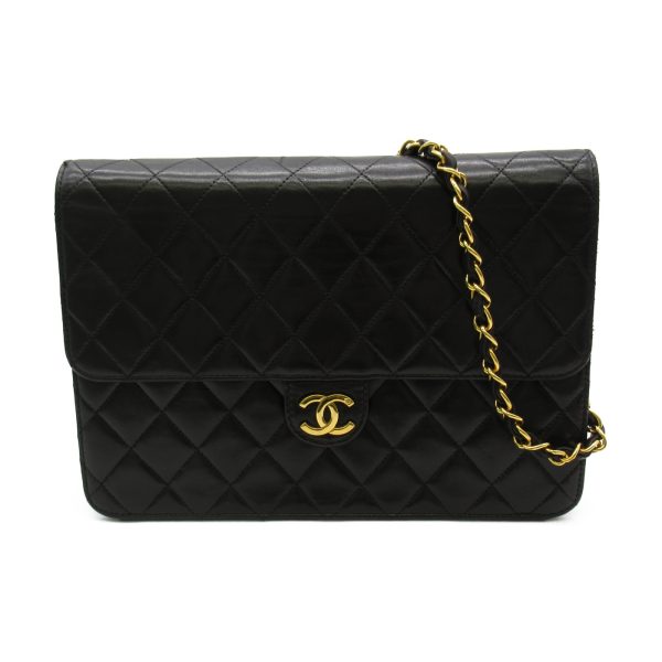 2101217692519 1 Chanel Matelasse Push Lock Chain Shoulder Bag Lambskin Black