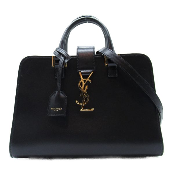 2101217709521 3 Saint Laurent Baby Cabas Leather Shoulder Bag Black