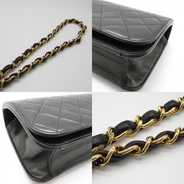 2101217743822 10c Chanel Matelasse Push Lock Chain Shoulder Bag Lambskin Black