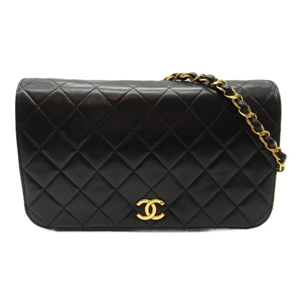 2101217743822 4 Chanel Matelasse Push Lock Chain Shoulder Bag Lambskin Black