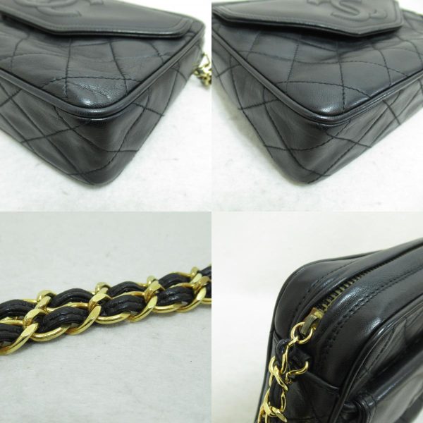 2101217746281 8c Chanel Chain Shoulder Bag Lambskin Black