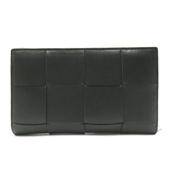 2101217749756 2 Bottega Veneta Intrecciato Round Long Wallet Calf Cowhide Dark Green