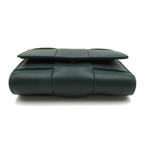 2101217749770 4 Bottega Veneta Tri fold Wallet Lambskin Sheep Leather Green