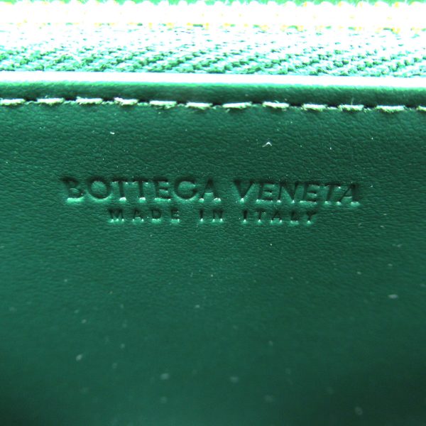 2101217749787 7 Bottega Veneta Round Long Wallet Lambskin Sheep Leather Green