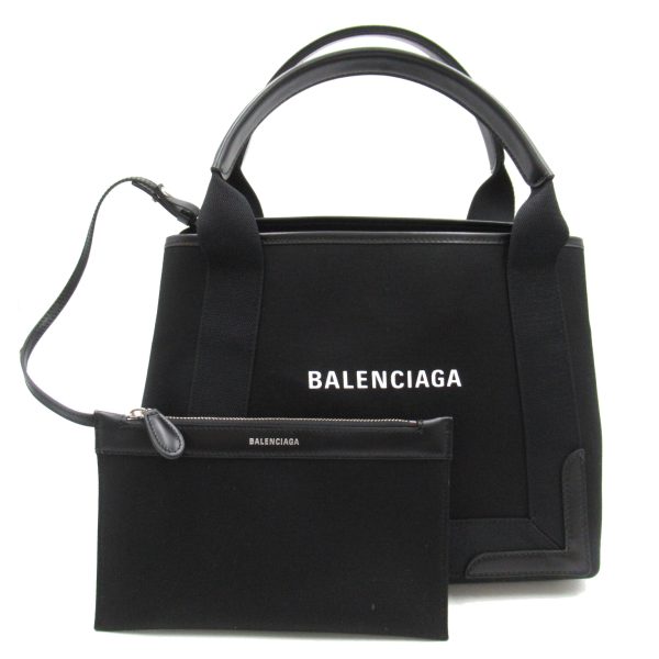 2101217766487 1 Balenciaga Navy Small Cabas Tote Bag Canvas Series Black