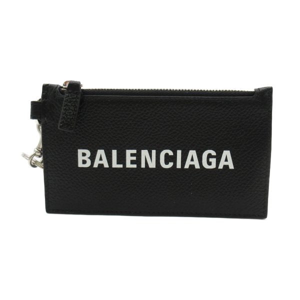 2101217766784 1 Balenciaga Key Ring with Strap Card Case Caviar Skin Black