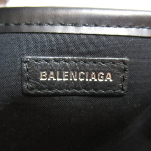 2101217769846 10 Balenciaga Navy Cabas Tote Bag Leather Canvas Black Natural