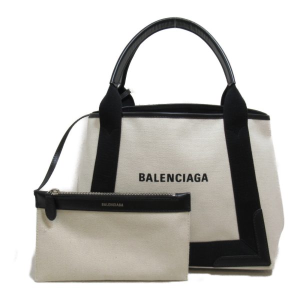 2101217769846 2 Balenciaga Navy Cabas Tote Bag Leather Canvas Black Natural