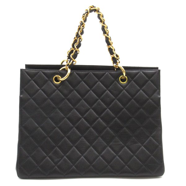 2101217786355 2 Chanel Chain Tote Bag Caviar Skin Black