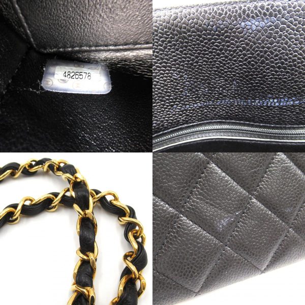 2101217786355 9c Chanel Chain Tote Bag Caviar Skin Black