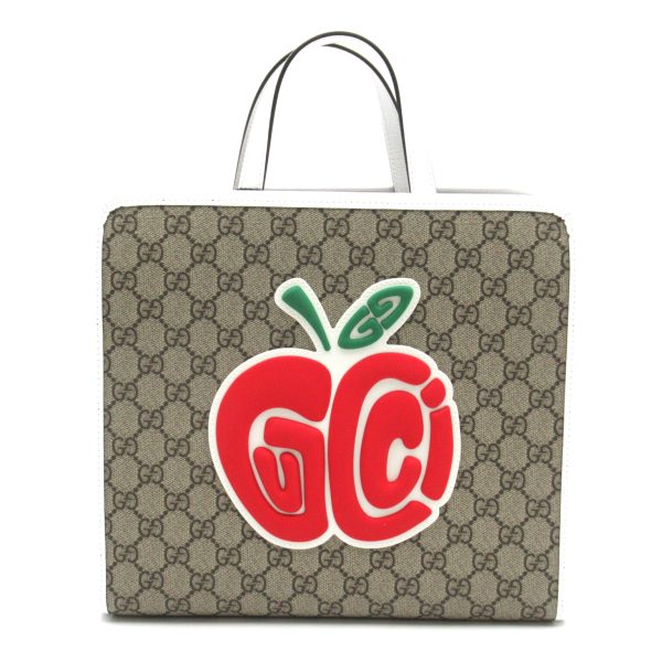 2101217816922 1 Gucci Kids GG Tote Bag with Patch PVC Coated Canvas White