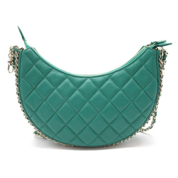 2101217822350 2 Chanel Chain Shoulder Bag Lambskin Green