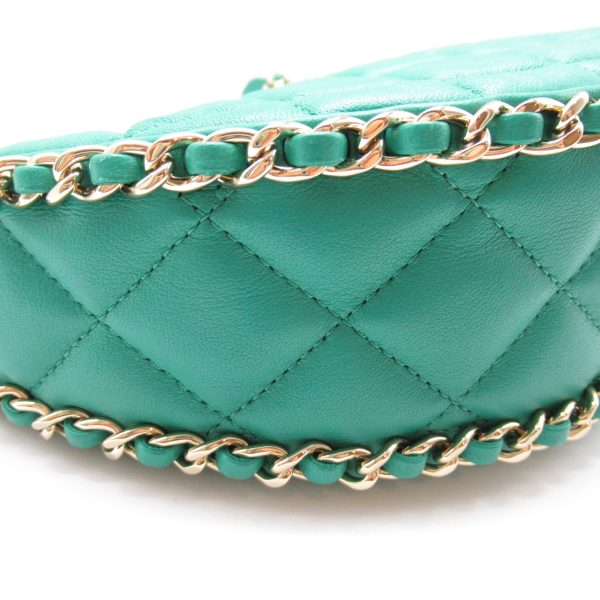 2101217822350 8 Chanel Chain Shoulder Bag Lambskin Green