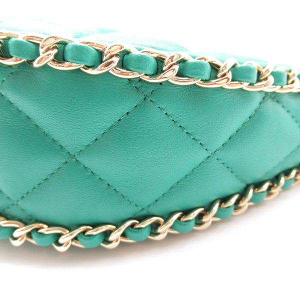 2101217822350 9 Chanel Chain Shoulder Bag Lambskin Green