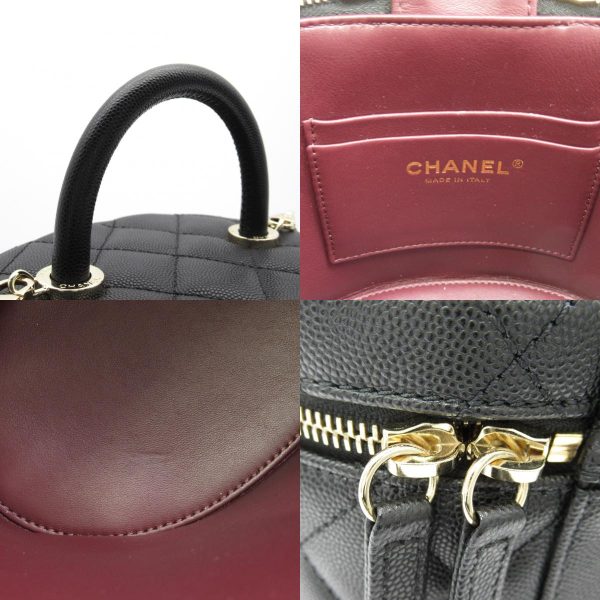 2101217828512 9c Chanel Vanity Chain Shoulder Bag Caviar Skin Black