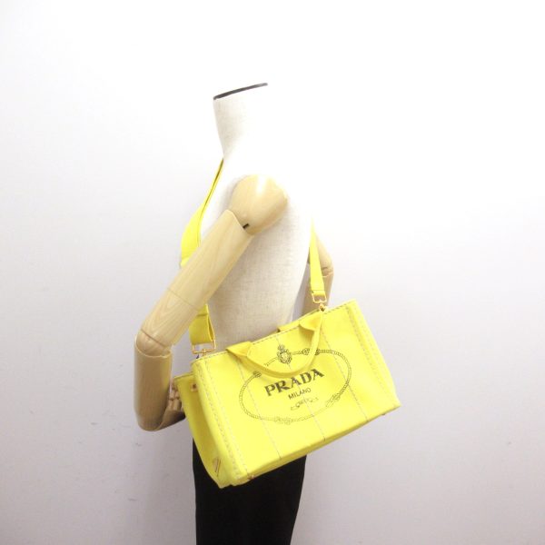 2101217834346 Prada 2Way Kanapa Tote Bag in Canvas Yellow