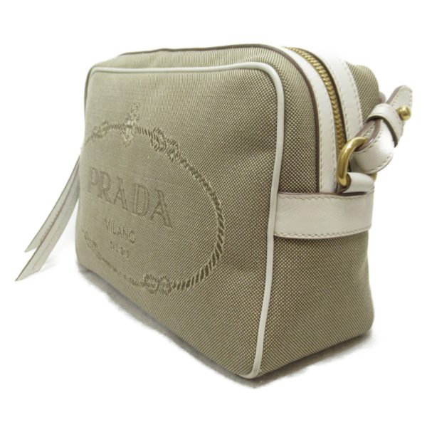 2101217834407 3 Prada Shoulder Bag in Canvas Leather BeigeWhite