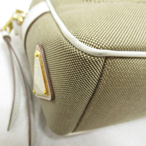 2101217834407 8 Prada Shoulder Bag in Canvas Leather BeigeWhite