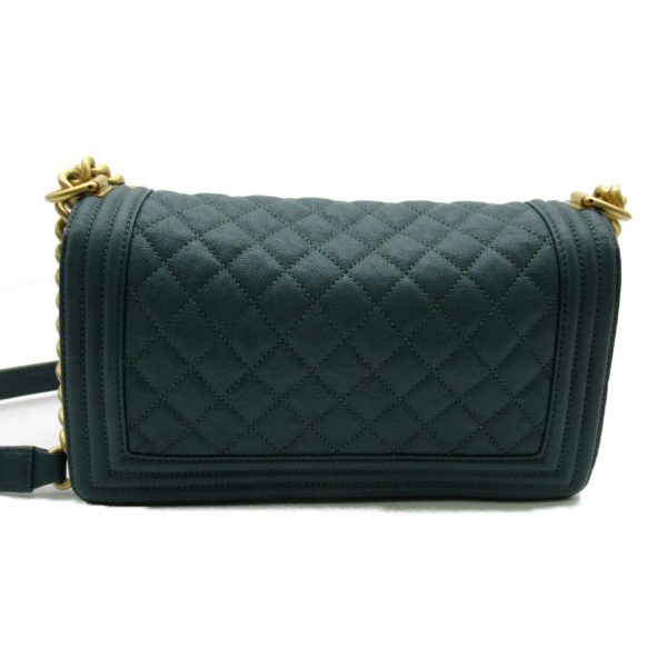 2101217835800 3 Chanel Boy Chanel Chain Shoulder Bag Caviar Skin Green