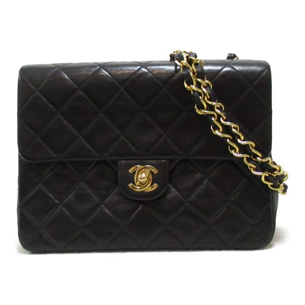 2101217842266 2 Chanel Mini Matelasse Chain Shoulder Bag Lambskin Black