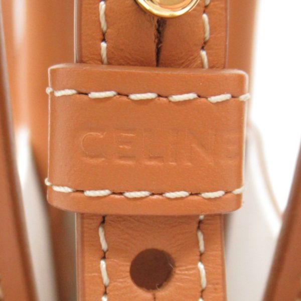 2101217842525 11 Celine Vertical Cover Leather Cotton Shoulder Bag Beige