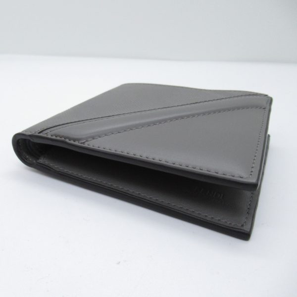 2101217842891 4 Fendi Shadow Diagonal Bifold Wallet Leather Gray