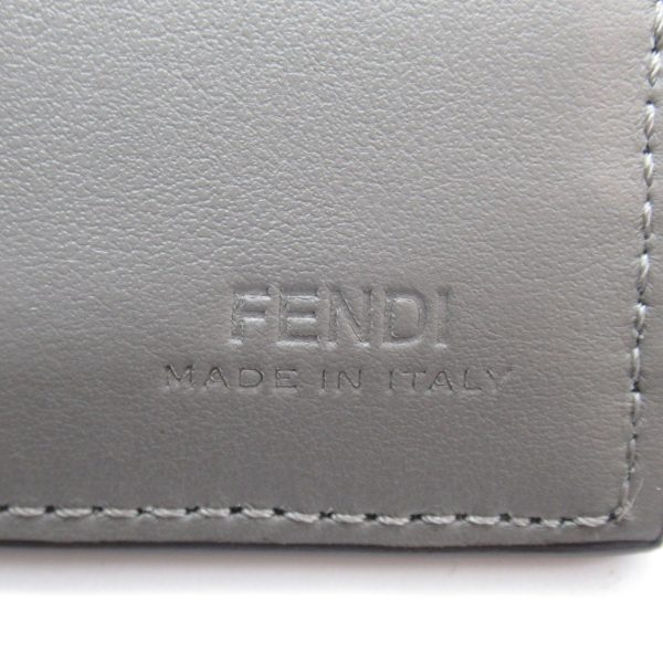 2101217842891 7 Fendi Shadow Diagonal Bifold Wallet Leather Gray