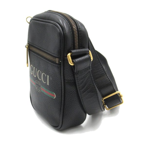 2101217843270 3 Gucci Logo Shoulder Bag Sherry Line Leather Black