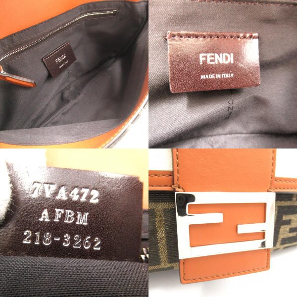 2101217849432 9c Fendi Zucca Shoulder Bag Canvas Leather Brown