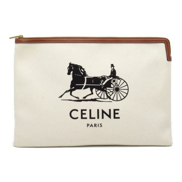 2101217850490 1 Celine Clutch Bag Second Bag Cotton Series White