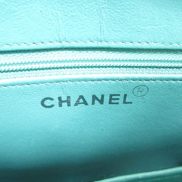 2101217882293 11 Chanel Chain Hand Bag Caviar Skin Turquoise Green